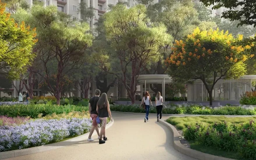 A garden walk through the landscape, artist's impression
